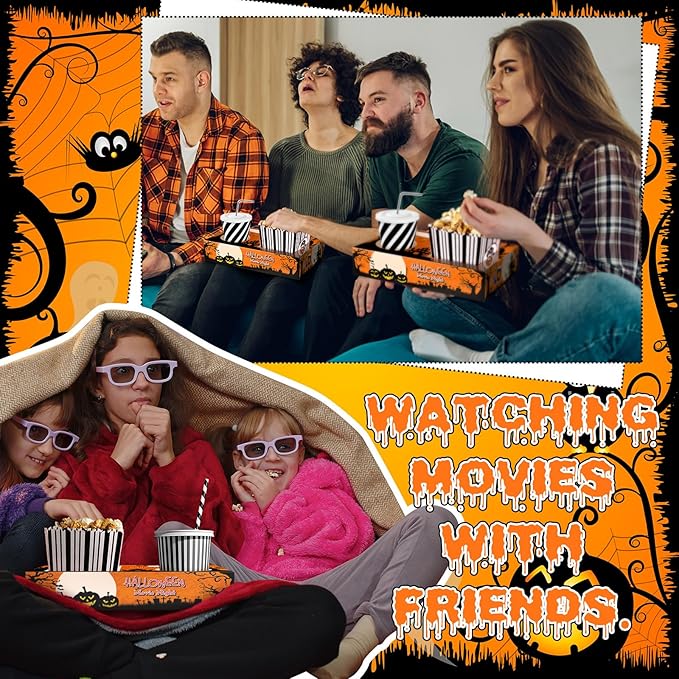 20 Pcs Halloween Movie Night Snack Trays Movie Night Paper Supplies