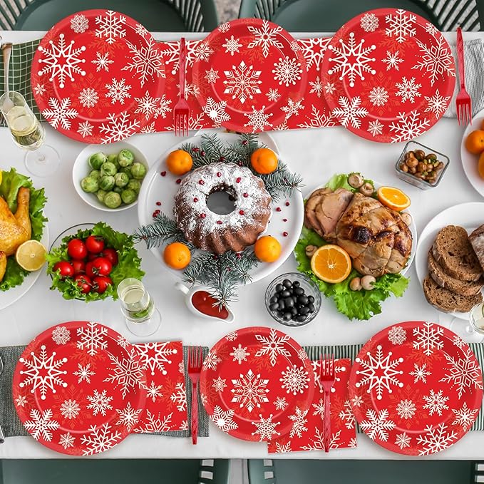 200 PCS Christmas Theme Party Tableware Disposable Merry Christmas