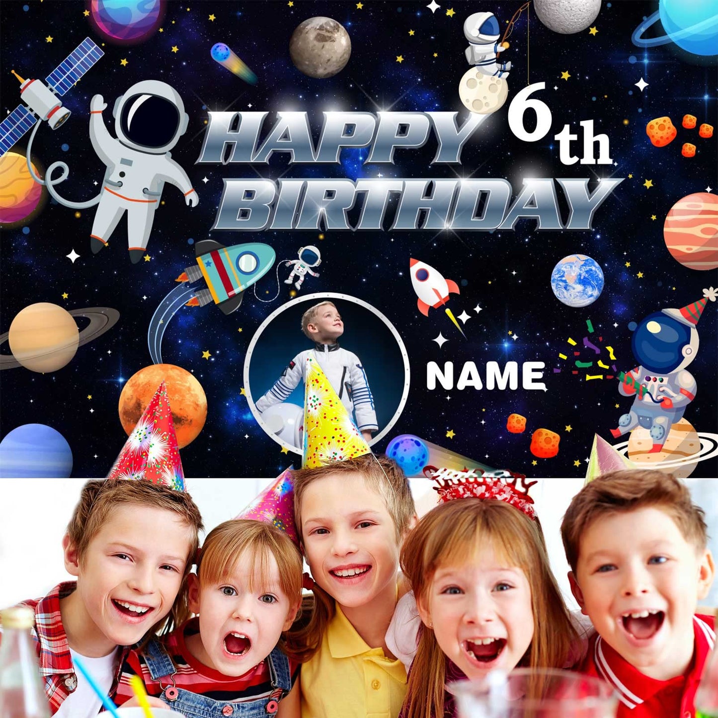 Custom Space Birthday Party Decorations Supplies, Personalized