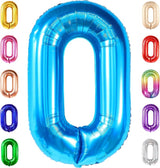 Giant Blue 0 Number Balloons - 40 Inch | 0 Digit Balloon for Ocean