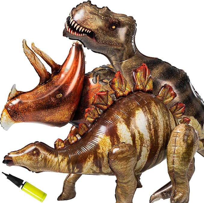3 Pcs 52 Inflatable Dinosaur Balloon Dinosaur Party Decorations