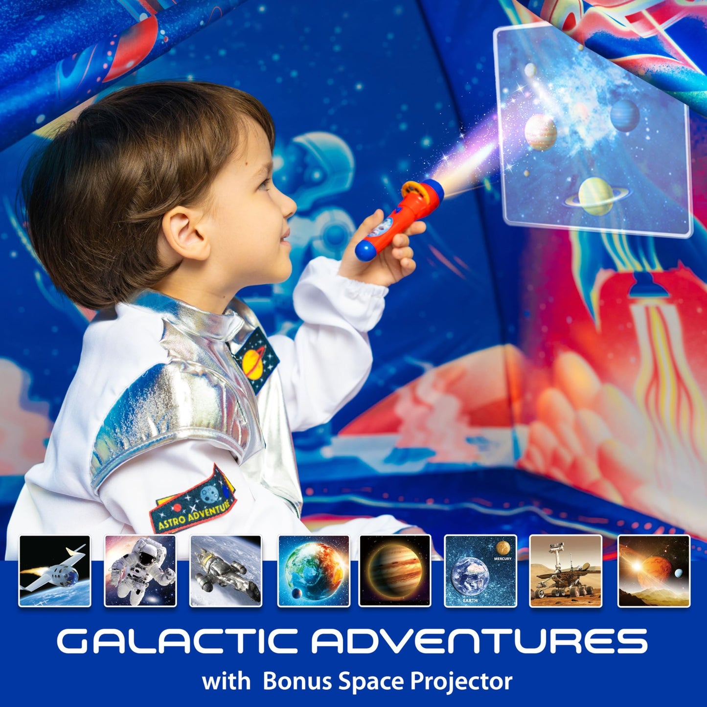 W&O Space Super Dome with Blast Off Button, Space Projector and LED