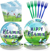96Pcs Golf Retirement Party Decorations Sport Happy Retirement Plates