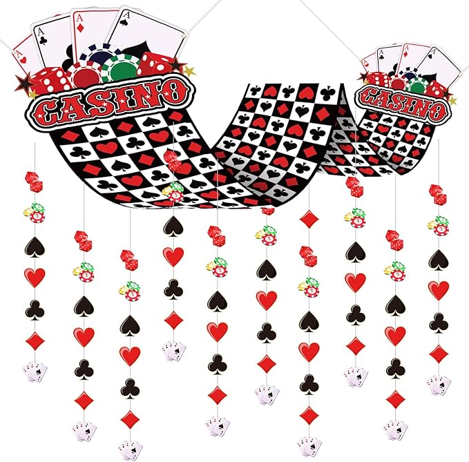 10ft Casino Theme Party Decorations Red Black Casino Party Ceiling