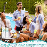 60 Pack Seashell Beach Plastic Cups 12 oz Summer Beach Starfish