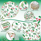 452 Pcs Christmas Party Supplies for 50 Guest Holly Berry Leaves