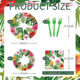 100 Pcs Tropical Luau Party Supplies Set Serves 25 Disposable