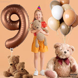 KatchOn, Giant Coffee Brown Number 9 Balloon - 40 Inch | Foil 9