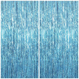 KatchOn, XtraLarge, Blue Foil Fringe Curtain - 8x3.2 Feet, Pack of 2