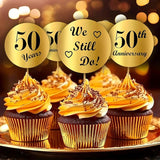 Gold Foil 50th Anniversary Kisses Stickers, (Set of 216) Chocolate
