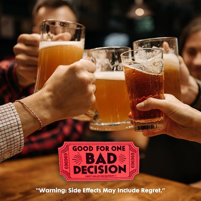 Bad Decision Tickets – Funny Gag Gift & Party Icebreaker | 1000 Red