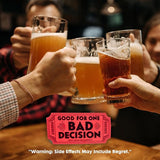 Bad Decision Tickets – Funny Gag Gift & Party Icebreaker | 1000 Red