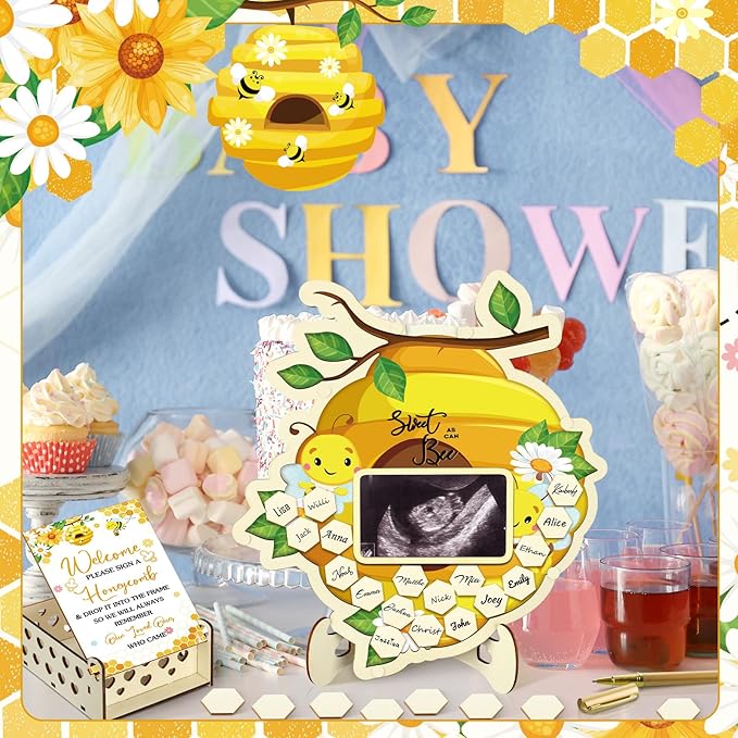 63 Pcs Bee Baby Shower Guest Book Alternatives Set Baby Shower