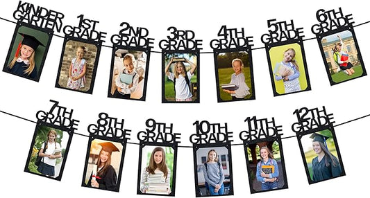 PartyHooman Graduation Photo Banner K-12, Kindergarten to 12th Grade