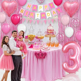 3rd Birthday Decorations for Girls Hot Pink Balloons Happy Birthday