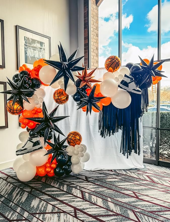 Halloween Balloon Garland Arch Kit 134 pcs Orange Black White Gold