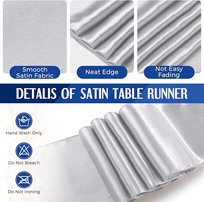 Breling 8 Pack Navy Blue and Silver Disposable Plastic Tablecloths