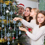 18pcs Crystal Christmas Ornaments for Christmas Tree Decorations-Blue