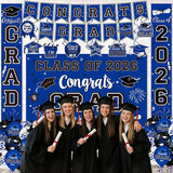 2026 Graduation Decorations, Blue and Black Graduation Decorations