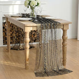 Artoid Mode Black Gold Gauze Table Runner 59x120 Inch 10FT, Glitter