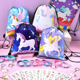 12 Sets Unicorn Party Favors Birthday Supplies for Girls Drawstring