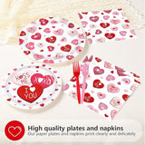 200Pcs Valentine's Day Party Supplies Pink Ture Love Heart Plates