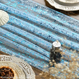 Artoid Mode 6PCS Light Blue Gauze Table Runner 120 Inch 10FT, Glitter