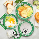 96pcs Soccer Plates Green and White Soccer Party Theme Paper Plates