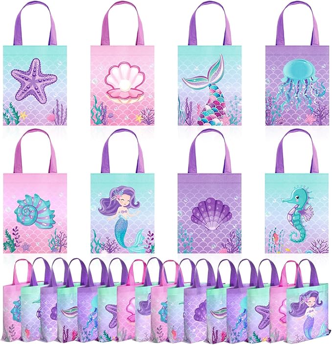 32 Pcs Mermaid Party Favor Bags Under the Sea Party Goodie Bags