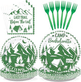 96Pcs Camp Bachelorette Party Supplies Mountain Camp Plates and