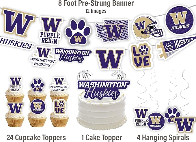 Washington Party Supplies for Football, Birthday Gift, Graduation