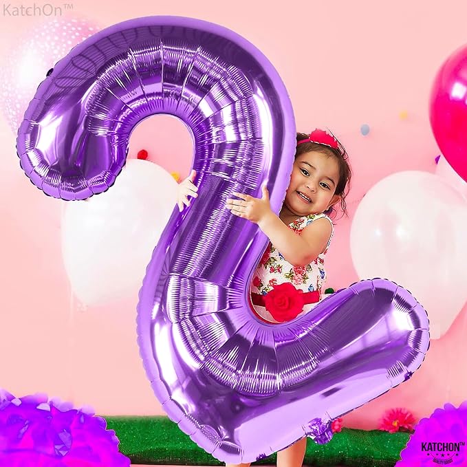 KatchOn, Purple Number 2 Balloon - Giant, 40 Inch | Two The Moon