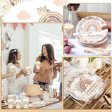 200 Pcs Rainbow Baby Shower Paper Plates Napkins Cups Baby Shower