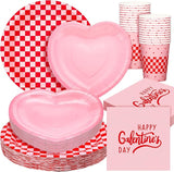 112 Pcs Galentine's Day Party Supplies Set for 24 Guests 9 Inch 7