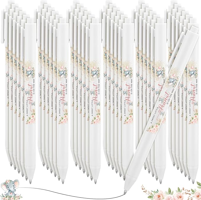 Ireer 36 Pcs Pink Elephant Baby Shower Pens Gifts Bulk Party Favors