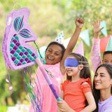 Foldable Mermaid Piñata Pull String Mermaid Birthday Party Supplies