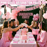 Sunnychicc 168 Pcs Pink Graduation Decorations Pink Bow Class of 2026