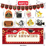 Movie Night Party Decorations 60 Pcs Kit Now Showing Banner Hanging