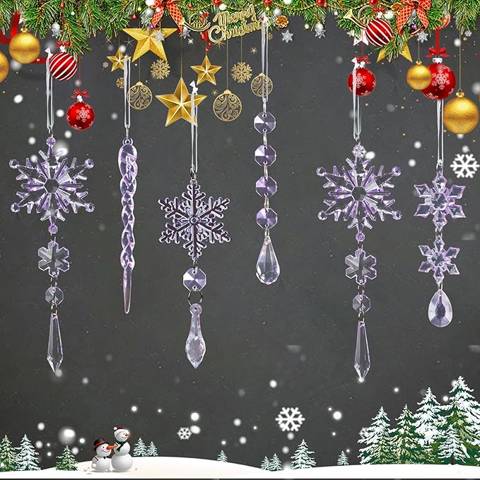 32pcs Crystal Christmas Ornaments for Christmas Tree