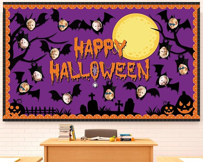 Happy Halloween Bulletin Board for Classroom Decoration Bat Pumpkin