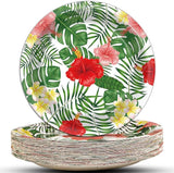 48 Pcs Hawaiian Luau Party Supplies Aloha Floral Plates Hawaiian