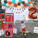 Race Car 2nd Birthday Party Supplies Red Yellow Black Balloon Box