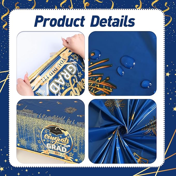 3 Pcs Graduation Tablecloth for Graduation Decorations 2026 Plastic