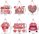 Pink Red Valentines Day Front Porch Door Hanger Decor 6pcs Love #2