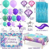 139Pcs Mermaid Birthday Party Decorations Supplies for Girl Kid