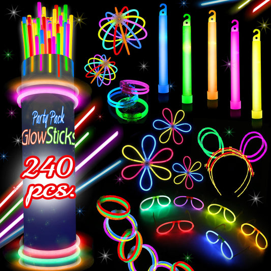 240 Glow Sticks Halloween Party Pack – Glow Activities For Families –