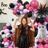 120 Pcs Halloween Balloon Arch Paready Ghost Star Foil Balloon Black
