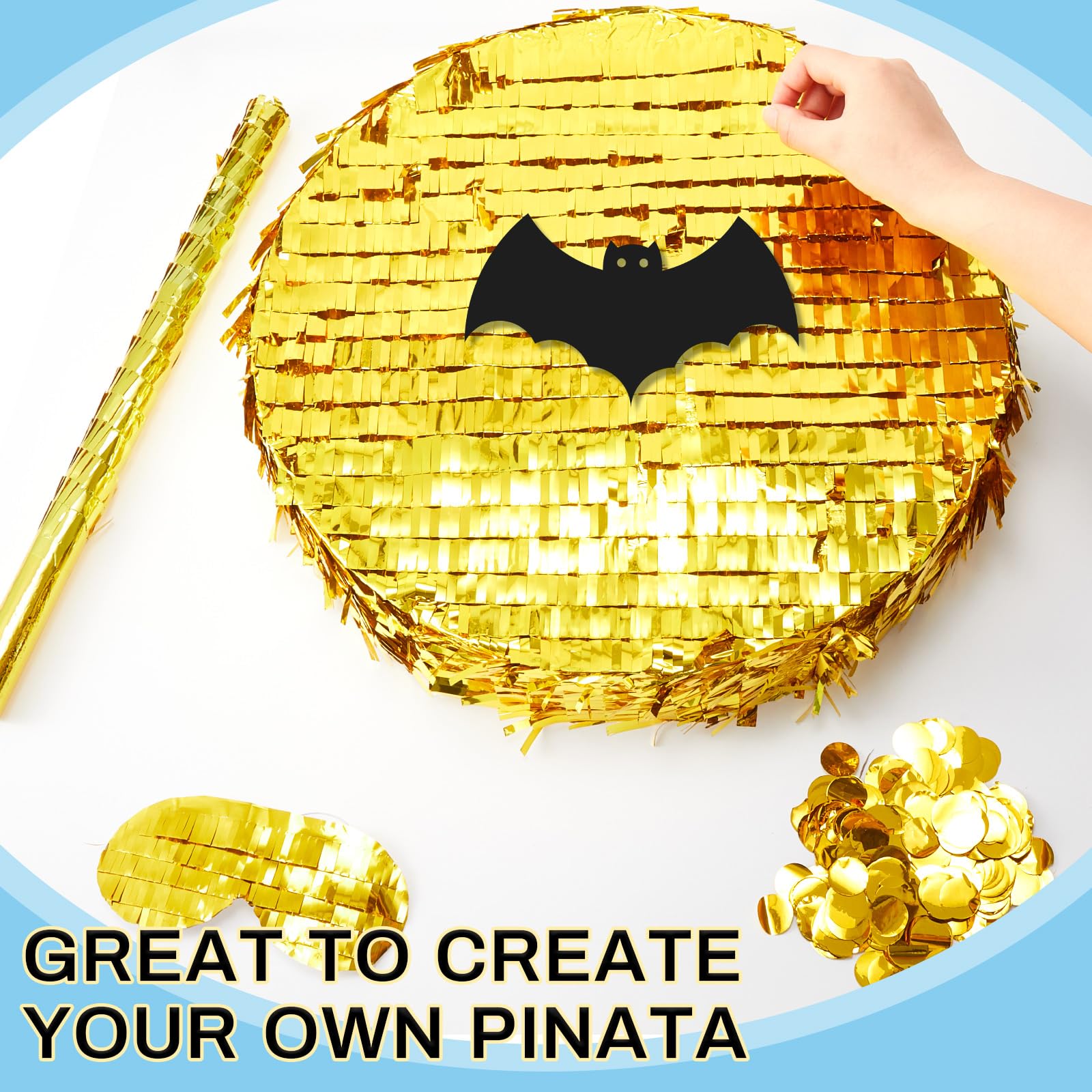 Jenaai Disco Ball Large Piñata 16 Inch, Round Blank Disco Piñata with