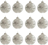 Christmas Ball Ornaments Set of 12pcs-3.15” Silver Mercury Glass Xmas
