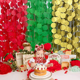 192Ft Christmas Party Decorations Red Green Metallic Gold Tissue